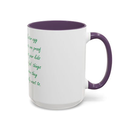 Easter Photo Coffee Mug — “Easter egg hunts are proof…” Accent Ceramic Mug (11/15oz)