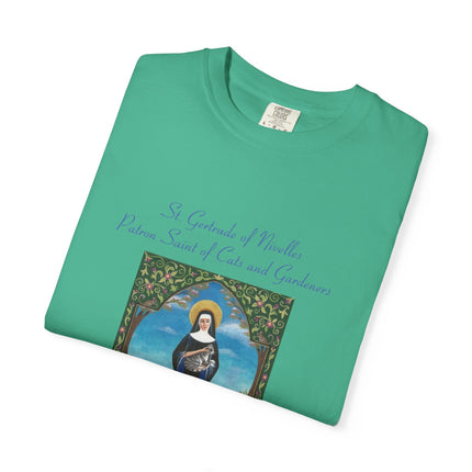 Unisex Crazy Cat Lady T-Shirt - Saint Gertrude of Nivelles Design