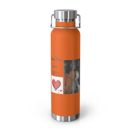 22oz Copper Thermos – Cat Dad Quote – Travel Bottle