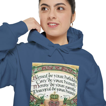Celtic Holiday Hoodie — "Blessed be your holidays" Cozy Family Christmas Sweatshirt