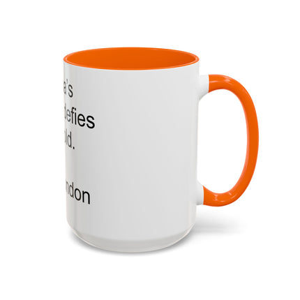 Jack London Quote Mug — "Cocoa’s warmth defies the cold." Accent Mug