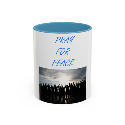 Pray for Peace Accent Coffee Mug – Inspirational – 11oz