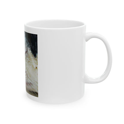 Life Is Short Cat & Butterfly Ceramic Mug — 'Spend it with those who make you laugh and make you feel loved' (11oz/15oz)