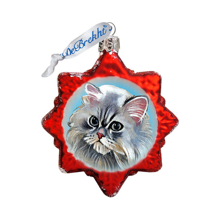 Long Haired Family Kitten Glass Ornament by G. DeBrekht - Pets Dog and Cats Decor - 774018-4