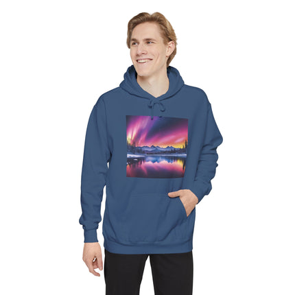Aurora Mountain Hoodie — Northern Lights Scenic Pullover