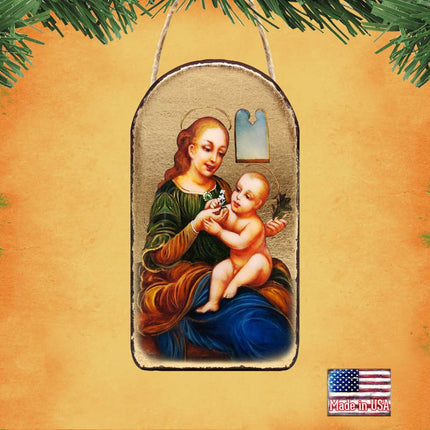 Madonna And Child Religious Christian Sacred Icon Ornament - Inspirational Icon Decor - 87031-1