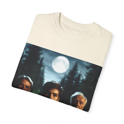 Retro Moonlit Night T-Shirt - Unisex Garment-Dyed Tee for Nature Lovers