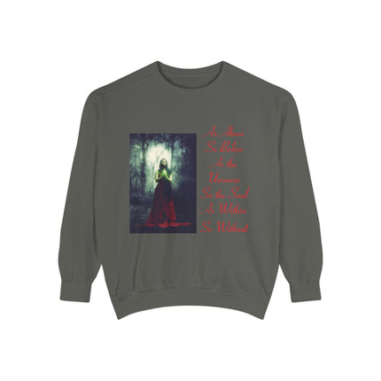 Inspirational Sweatshirt – “As Above So Below” Wiccan Design (Unisex)