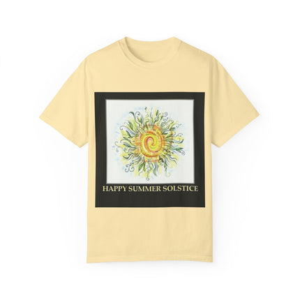 Summer Solstice Tee – Unisex Garment-Dyed Shirt with Sun Design