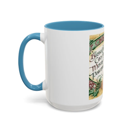 Blessed Be Your Holidays Coffee Mug — Holiday Celtic Greeting Accent Mug (11/15oz)