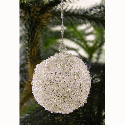 Recycled Wire Ball Ornament-5