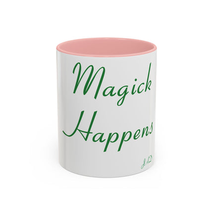 Magick Happens Accent Mug – 11oz Ceramic Cup for Spellwork & Tea
