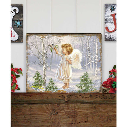 Little Winter Blessings Wooden Wall Art by D. Gelsinger - Nativity Holiday Decor - 95658B-1427-4
