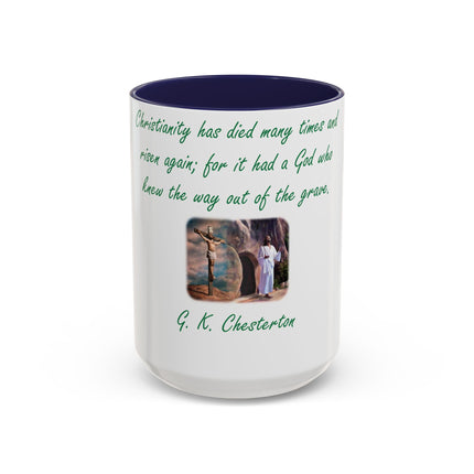 Chesterton Quote Mug – Resurrection Design – Accent Ceramic – 15oz