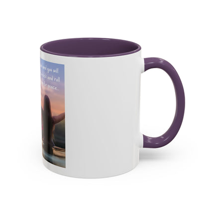 Inspirational Lotus Sunrise Coffee Mug — "knock on the door to my soul"