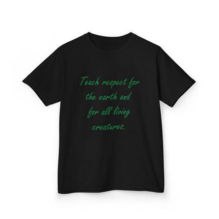 Kids Eco-Friendly Cotton Tee - 'Teach Respect for the Earth'
