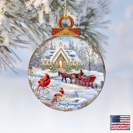 Sleigh Ride Wooden Ornaments by Gelsinger - Christmas Decor - 8021129-DG-1