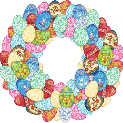 Easter Eggs Holiday Door Wreath by G. DeBrekht - Easter Spring Decor - 8185310H-4