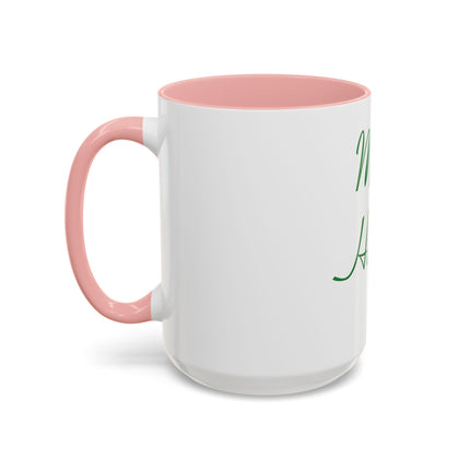 Magick Happens Coffee Mug — Witchy Green Script Accent Mug (11/15oz)
