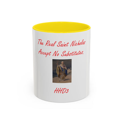 Saint Nicholas Coffee Mug – "The Real Saint Nicholas Accept No Substitutes" Accent Mug