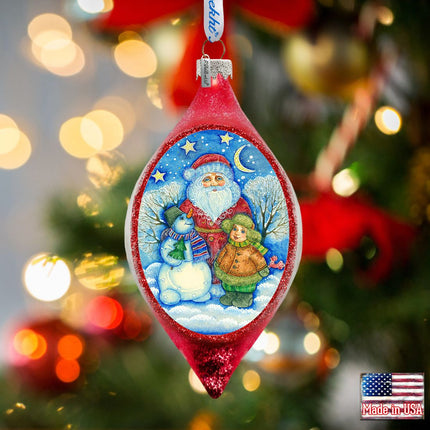 Snowy Friends Drop Glass Ornament by G. DeBrekht - Christmas Decor - 757-035-0