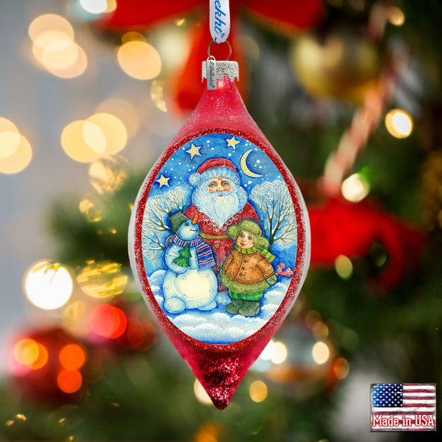 Snowy Friends Drop Glass Ornament by G. DeBrekht - Christmas Decor - 757-035-0