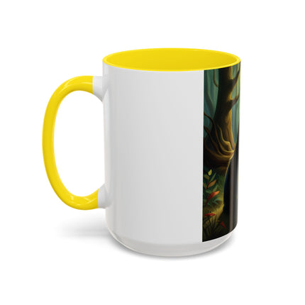 Mystical Fairy & Cat Mug – Enchanted Forest Design, 15oz Accent