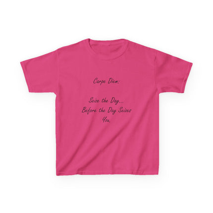 Carpe Diem Kids Tee – “Seize the Day… Before It Seizes You” – Heavy Cotton