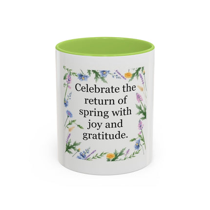 Spring Gratitude Coffee Mug — "Celebrate the return of spring with joy and gratitude"