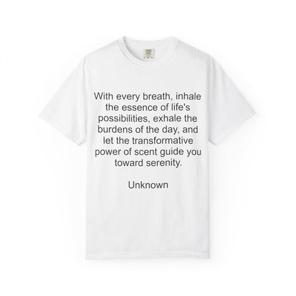 Breath & Serenity Quote T-Shirt — "With every breath..." Inspirational Tee