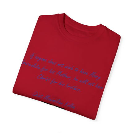 Saint Kolbe Marian Tee – Unisex Garment-Dyed Shirt on Faith & Family
