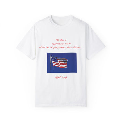 Mark Twain Quote Tee – Patriotic Unisex Flag Shirt in Soft Cotton