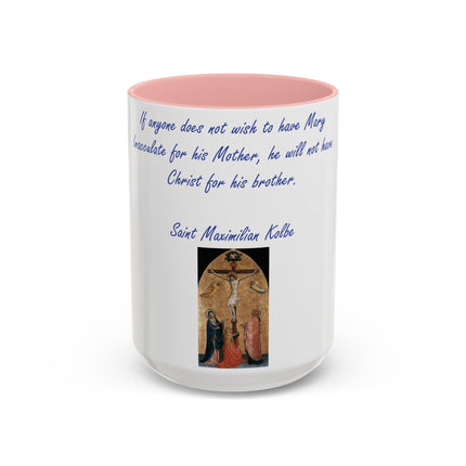 Saint Kolbe Accent Mug – 15oz Ceramic Cup for Marian Devotion