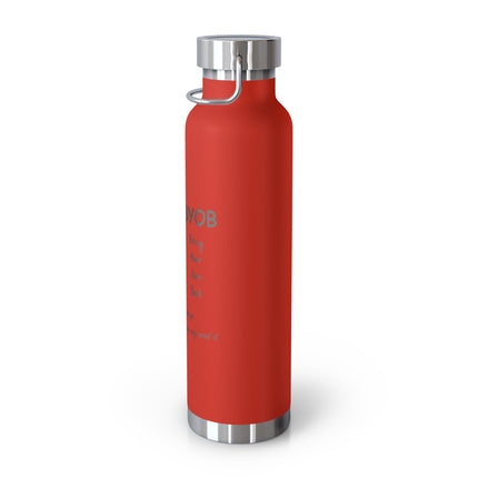 BYOB Bottle – “Bring Your Own Book” – 22oz Copper Insulated Design
