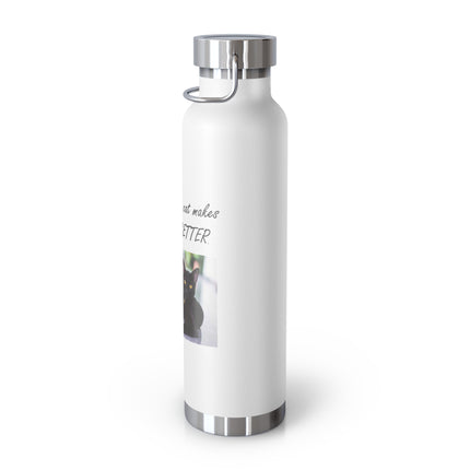 Cat Lover's 22oz Copper Vacuum Insulated Bottle - Inspirational Pet Design