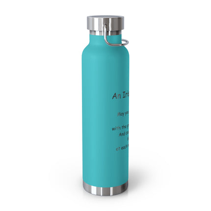 Irish Blessing Copper Flask | 22oz Insulated Bottle for Travel