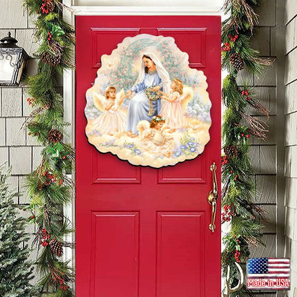 Gift of Faith Angel Wreath Nativity Door Decor by D. Gelsinger - Nativity Holiday Decor - 8461032H-0201-2