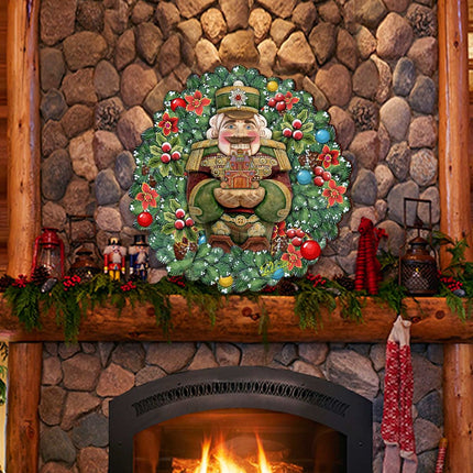 Nutcracker's Wreath Gift Holiday Door Decor by G. DeBrekht - Christmas Decor - 8185321H-1