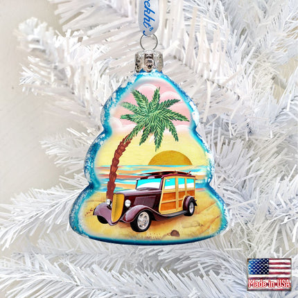 Car Woody Mercury Glass Ornament by G. DeBrekht - Coastal Holiday Decor - 776278-1