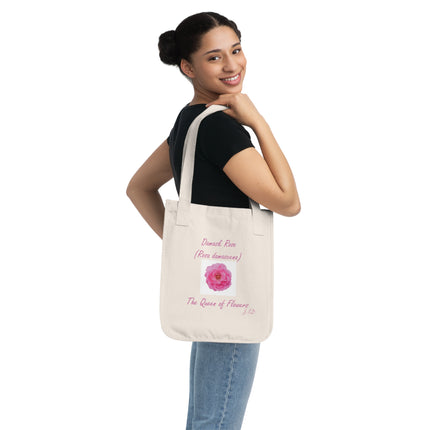 Eco Canvas Tote Bag – Damask Rose Design, Queen of Flowers