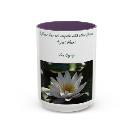 Zen Blossom Coffee Mug - Inspirational Nature Quote - 15oz