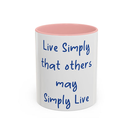 Live Simply Accent Mug – 11oz Ceramic Cup for Mindful Mornings