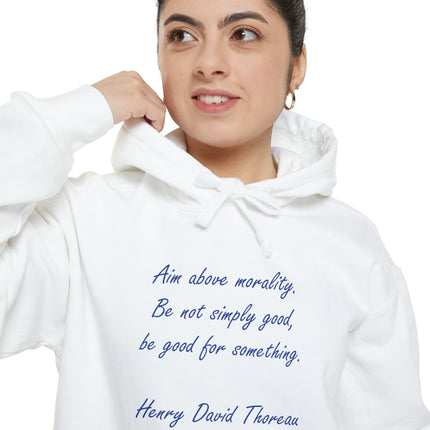 Hoodie – “Aim Above Morality” Inspirational Quote Pullover