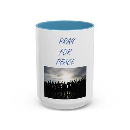 Pray for Peace Accent Coffee Mug — Inspirational Religious Prayer Mug (11/15oz)
