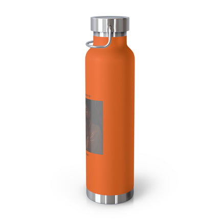 22oz Copper Vacuum Bottle — "Cacao doesn’t wake me up, it brings me home" Warm Rustic Coffee Thermos