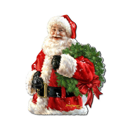 Santa Holiday Door Wreath by D. Gelsinger - Christmas Santa Snowman Decor - 8461015H-1513-4