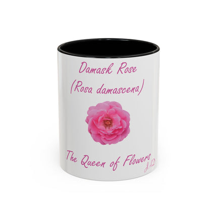 Damask Rose Accent Coffee Mug - The Queen of Flowers 11oz