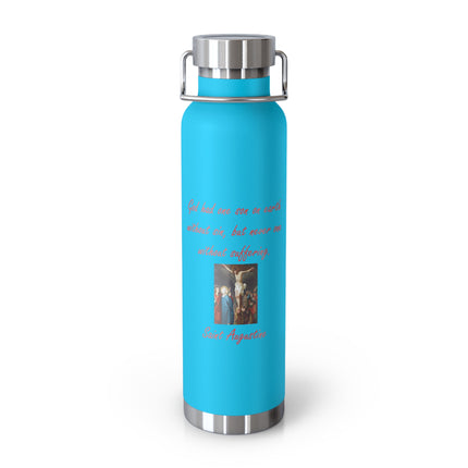 Saint Augustine Inspirational Vacuum Insulated Bottle - 22oz Travel Mug with Quote