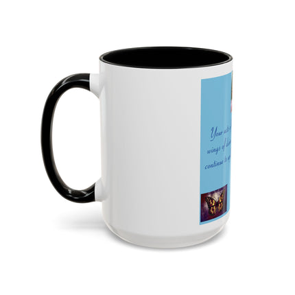 Butterfly Kindness Accent Coffee Mug — Rumi Inspirational Quote (11/15 oz)