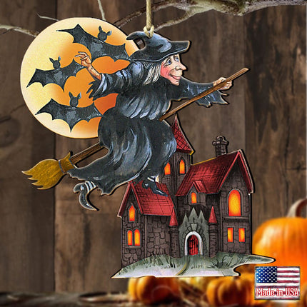 Witch Halloween Wooden Ornaments by G. DeBrekht - Thanksgiving Halloween Decor - 8114010-1